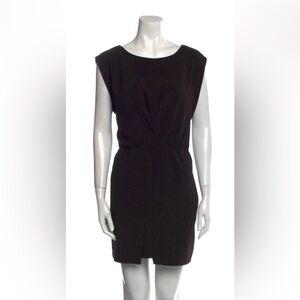 Halston Heritage LBD Classic Work Cocktail Sleeveless V Neck Black Minidress M